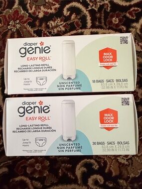 Diaper Genie Easy Roll Unscented Refill Bags - White